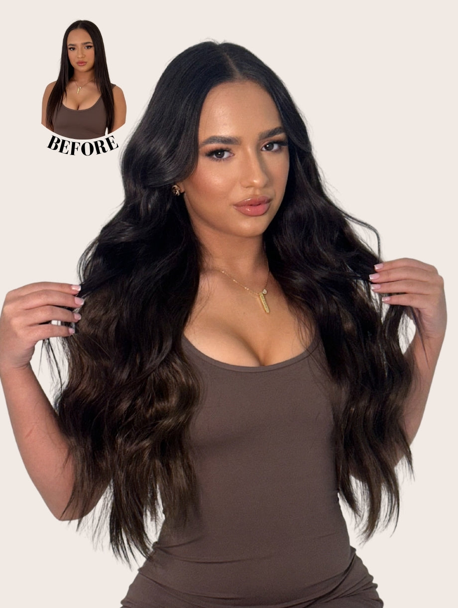 Body Wave Clip In Hair Extensions One Piece Full Head Clip In Human Hair Extensions For Women Real Human Hair main image 1