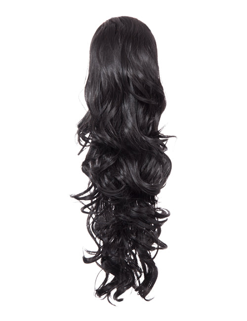 22 Inch Curly Drawstring Ponytail Synthetic Extensions natural black