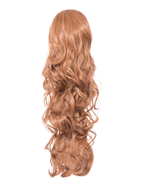 22 Inch Curly Drawstring Ponytail Synthetic Extensions mixed auburn