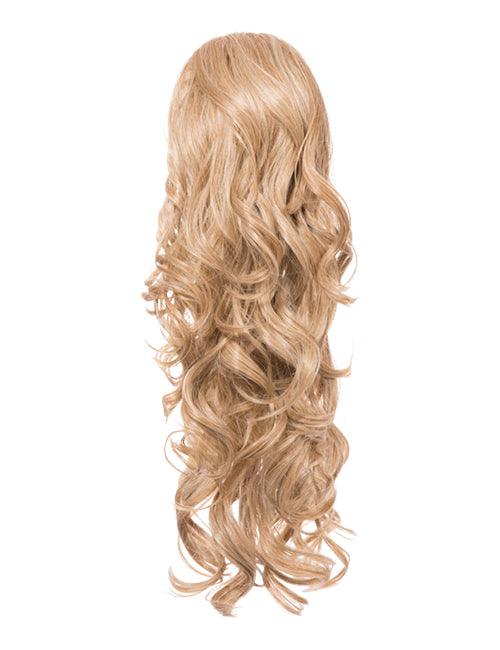 22 Inch Curly Drawstring Ponytail Synthetic Extensions honey blonde