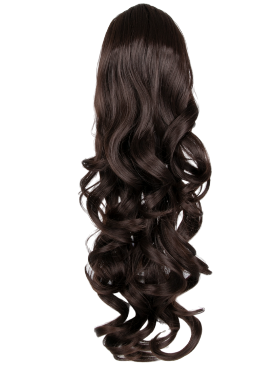 22 Inch Curly Drawstring Ponytail Synthetic Extensions coffee brown
