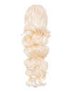 22 Inch Curly Drawstring Ponytail Synthetic Extensions pure blonde
