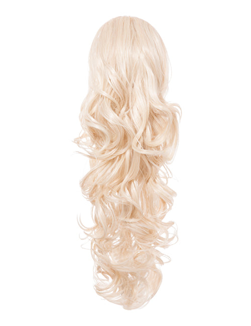 22 Inch Curly Drawstring Ponytail Synthetic Extensions light blonde