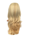 24 Inch Soft Wave Layered Synthetic Half Head Wig highlighted golden beige blonde