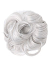 pale grey messy bun hair extension scrunchie