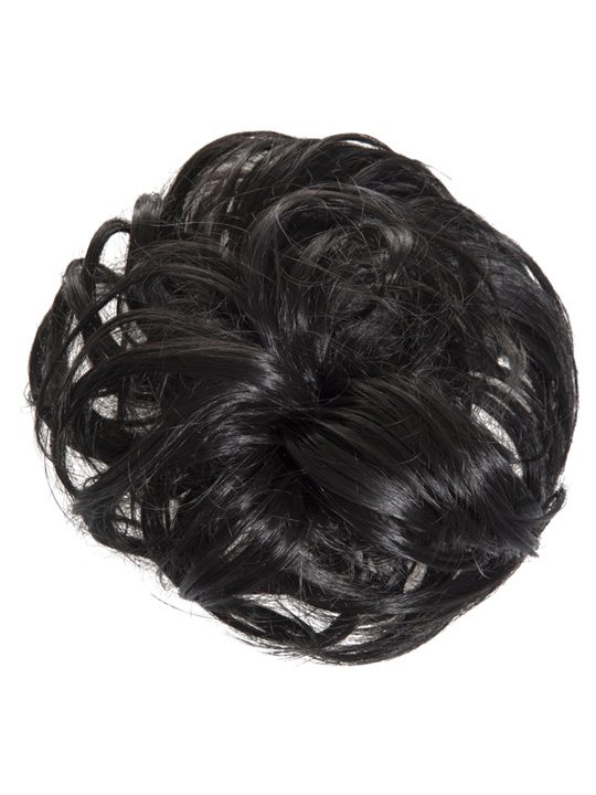 Large Messy Bun Hair Scrunchie Natural Black