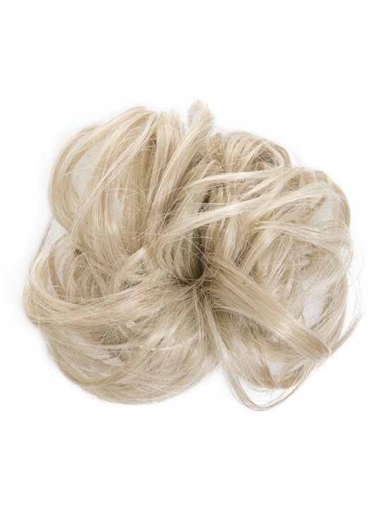 california blonde messy bun hair extension scrunchie