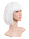 Short ice white Bob Wig with Fringe
