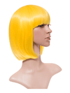 Short yellow Bob Wig with Fringe