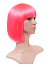 Short carnation pink Bob Wig with Fringe