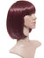 Short wine red burgundy Bob Wig with Fringe