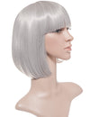 Short silver grey Bob Wig with Fringe