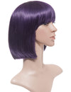 Short plum violet Bob Wig with Fringe