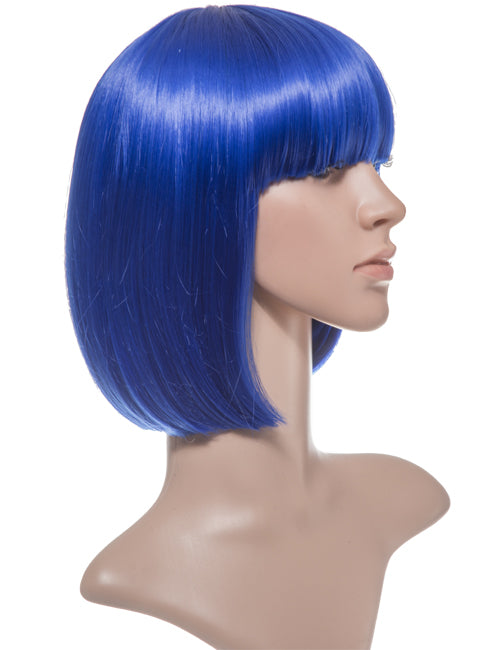 Short atlantic blue Bob Wig with Fringe