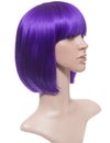 Short violet Bob Wig with Fringe