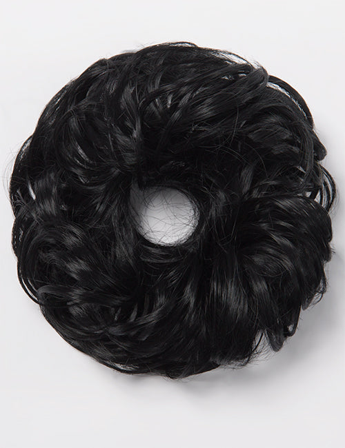 Small Messy Bun Hair Scrunchies jet black