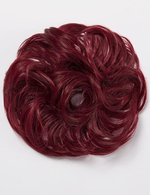Small Messy Bun Hair Scrunchies red burgundy