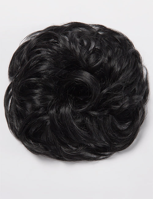 Small Messy Bun Hair Scrunchies natural black