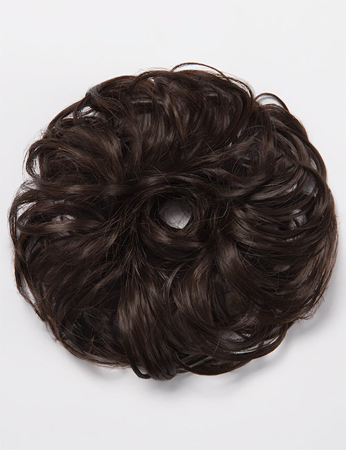 Small Messy Bun Hair Scrunchies dark brown