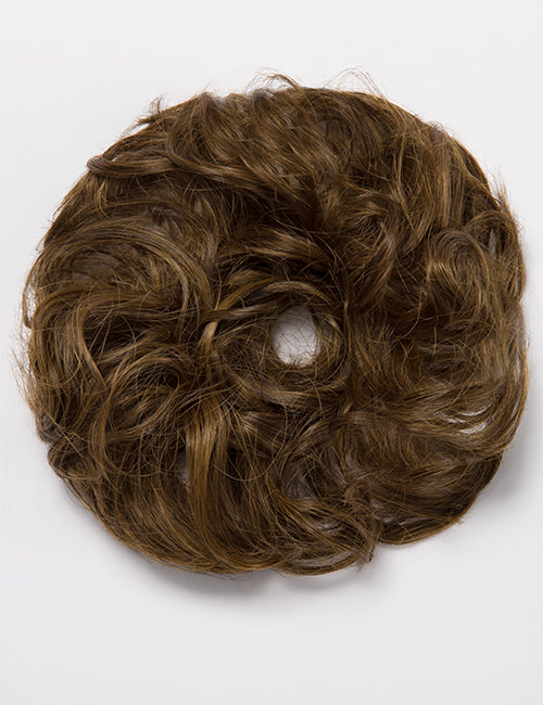 Small Messy Bun Hair Scrunchies dark brown and caramel