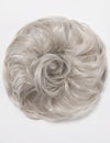 Small Messy Bun Hair Scrunchies silver grey