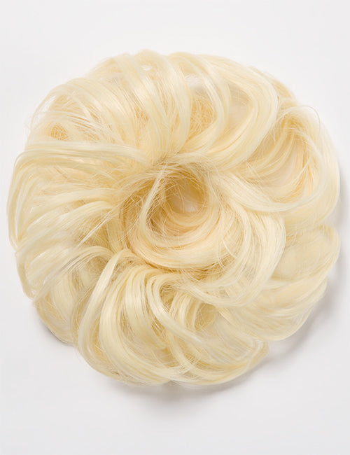 Small Messy Bun Hair Scrunchies pure barbie blonde