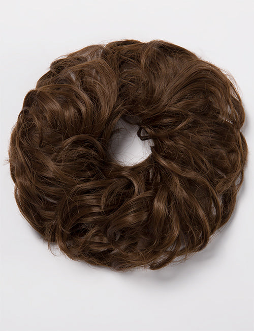 Small Messy Bun Hair Scrunchies chestnut brown