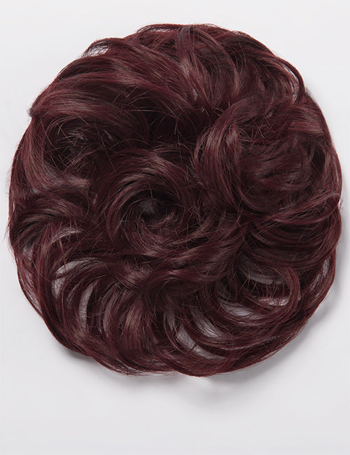 Small Messy Bun Hair Scrunchies plum red