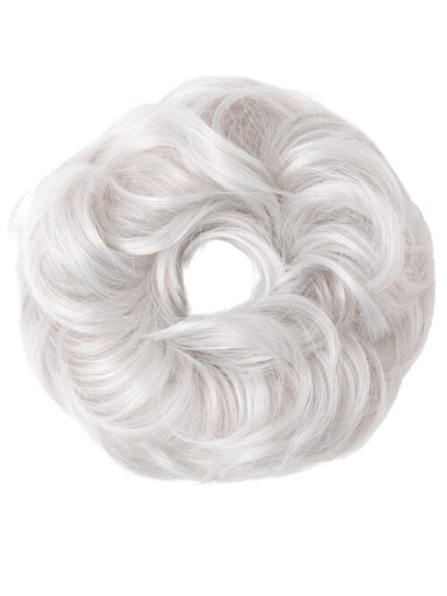 Small Messy Bun Hair Scrunchies pale grey