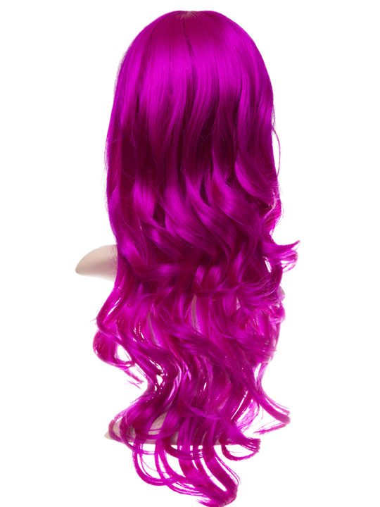 Cerise Long Curly Party Wig