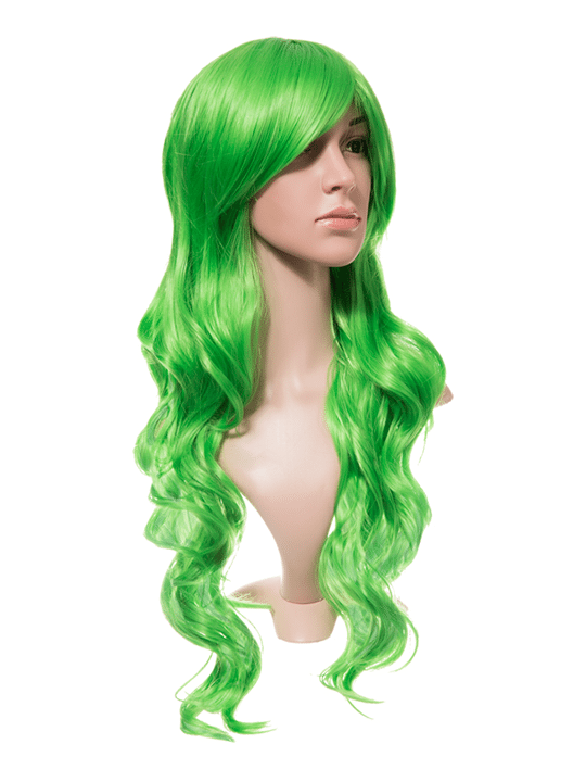 Spring Green Long Curly Party Wig
