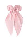 Large baby Pink Satin Hair Bow with Clip