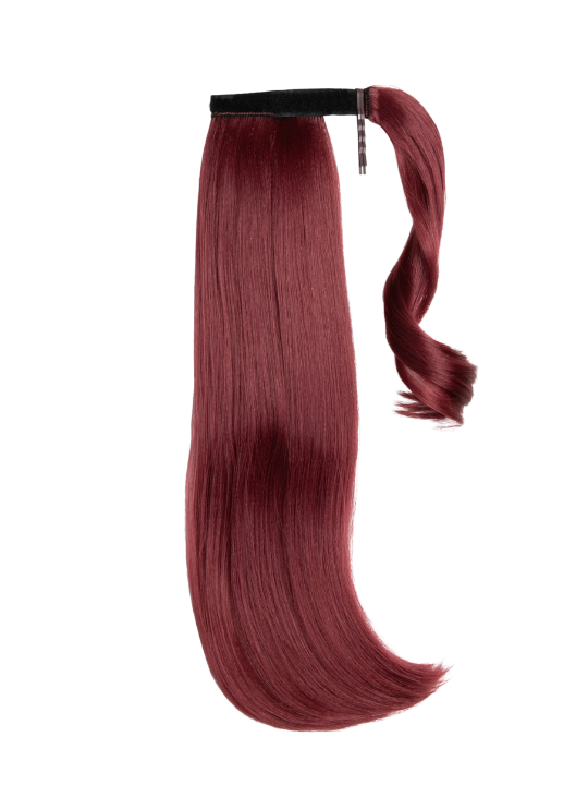burgundy16 Inch Short Straight Wraparound Ponytail