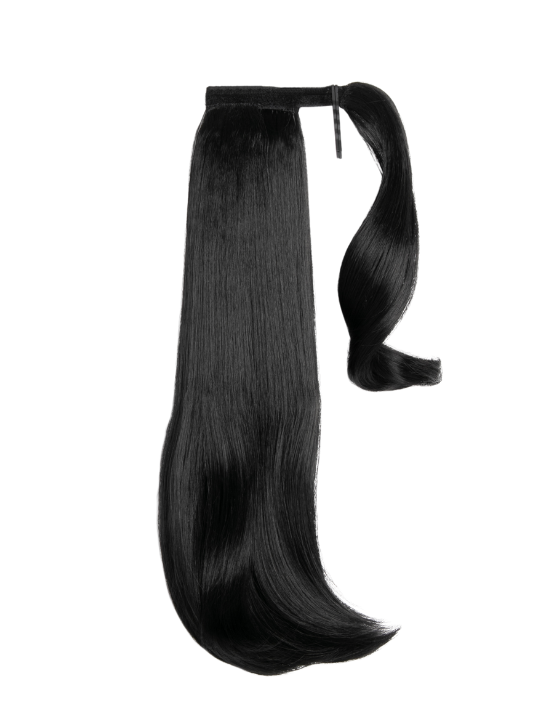 natural black16 Inch Short Straight Wraparound Ponytail