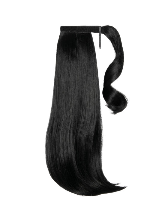 jet black16 Inch Short Straight Wraparound Ponytail