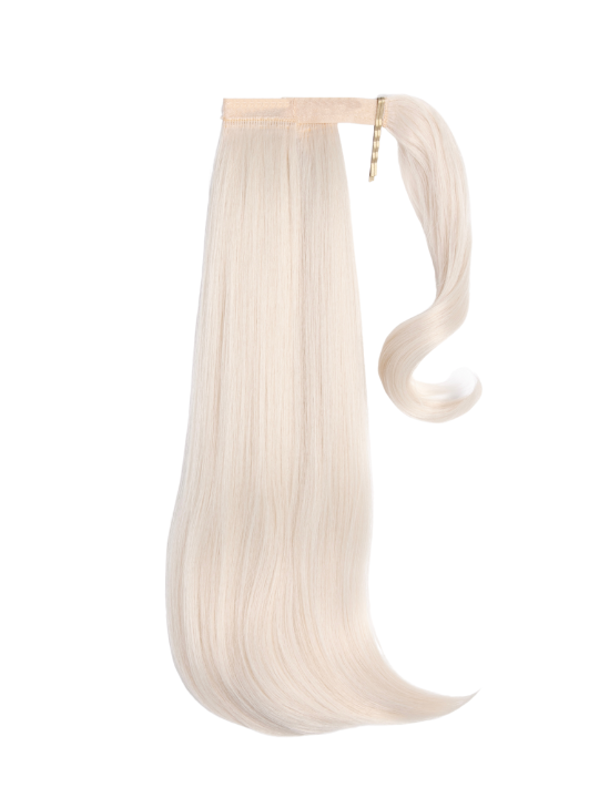 bleach blonde16 Inch Short Straight Wraparound Ponytail