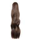 warm brunette 22 Inch Wavy Claw Clip and Drawstring Ponytail