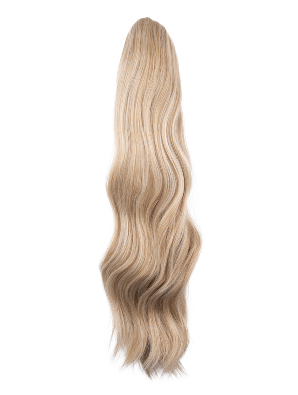 honey blonde 22 Inch Wavy Claw Clip and Drawstring Ponytail
