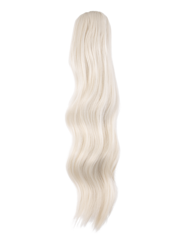 bleach blonde 22 Inch Wavy Claw Clip and Drawstring Ponytail