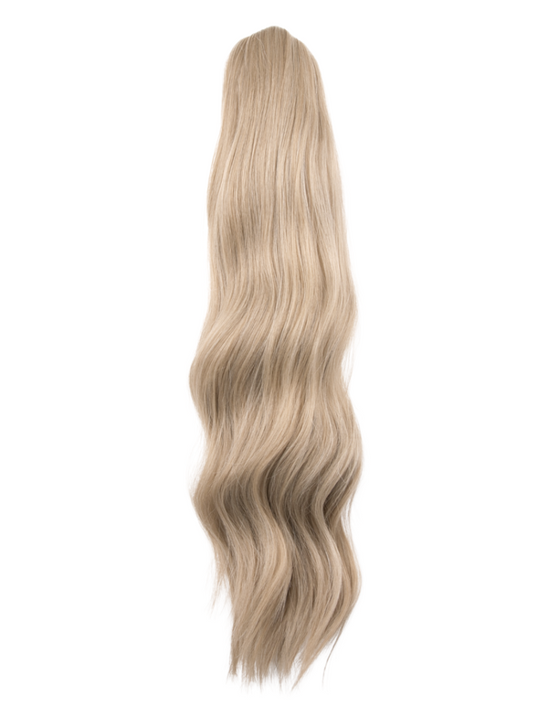 california blonde 22 Inch Wavy Claw Clip and Drawstring Ponytail