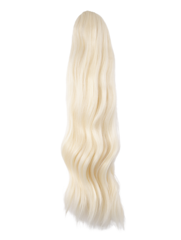 pure blonde 22 Inch Wavy Claw Clip and Drawstring Ponytail