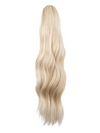 highlighed champagne blonde 22 Inch Wavy Claw Clip and Drawstring Ponytail