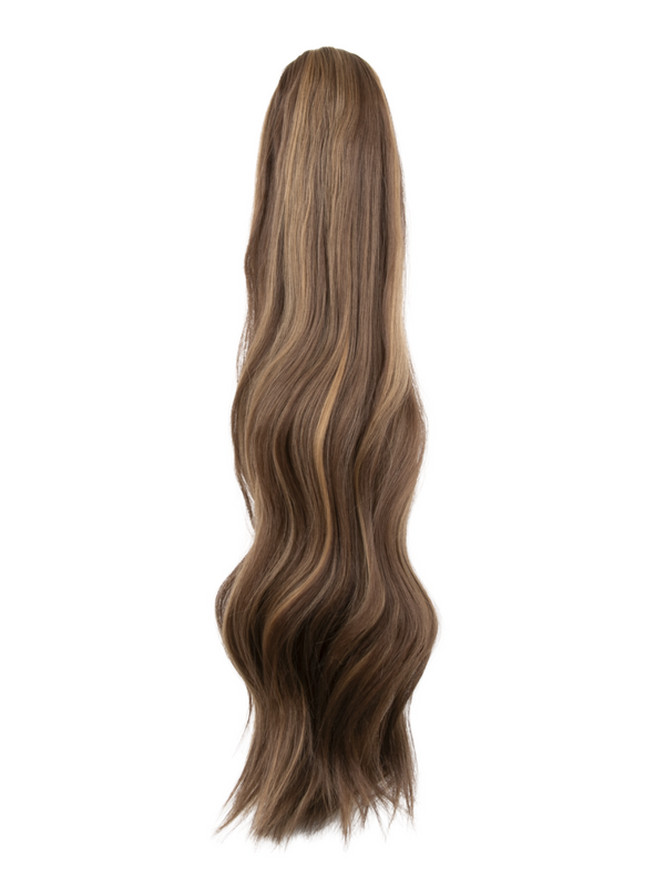 blondette 22 Inch Wavy Claw Clip and Drawstring Ponytail