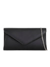 Black Faux Leather Envelope Clutch Bag