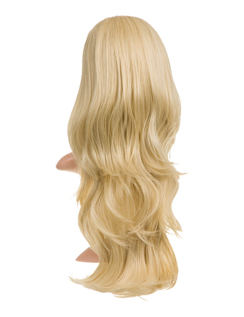 light golden blonde 24 Inch Soft Wave Layered Synthetic Half Head Wig