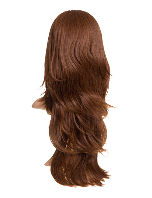 24 Inch Soft Wave Layered Synthetic Half Head Wig auburn