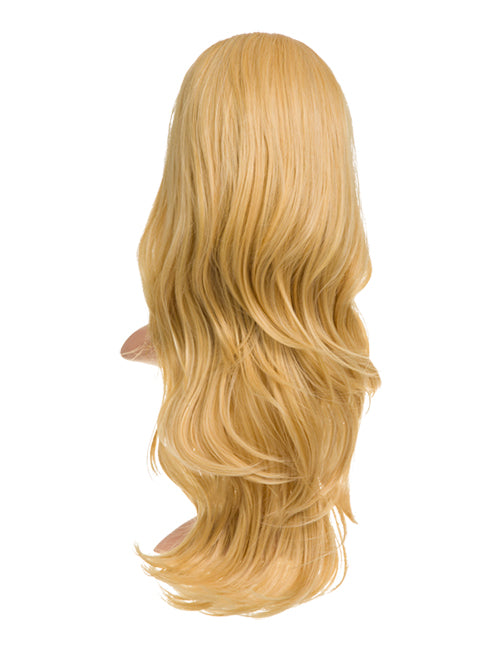 24 Inch Soft Wave Layered Synthetic Half Head Wig golden blonde