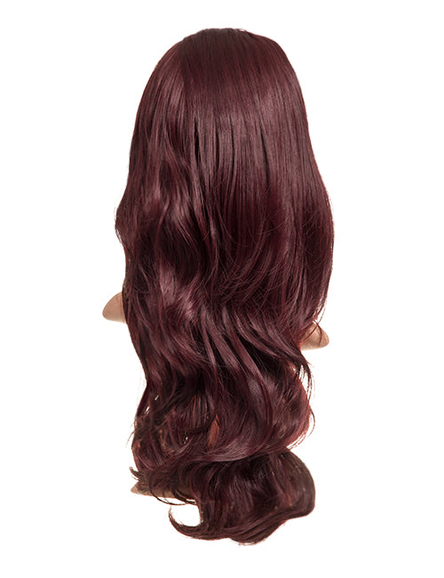 plum 24 Inch Soft Wave Layered Synthetic Half Head Wig