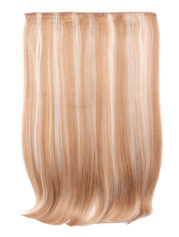 golden beige blonde 18 inch straight synthetic clip in hair extensions
