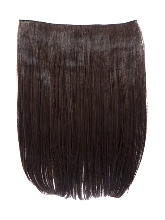 warm brunette 18 Inch Straight One Piece Clip in Hair Extensions
